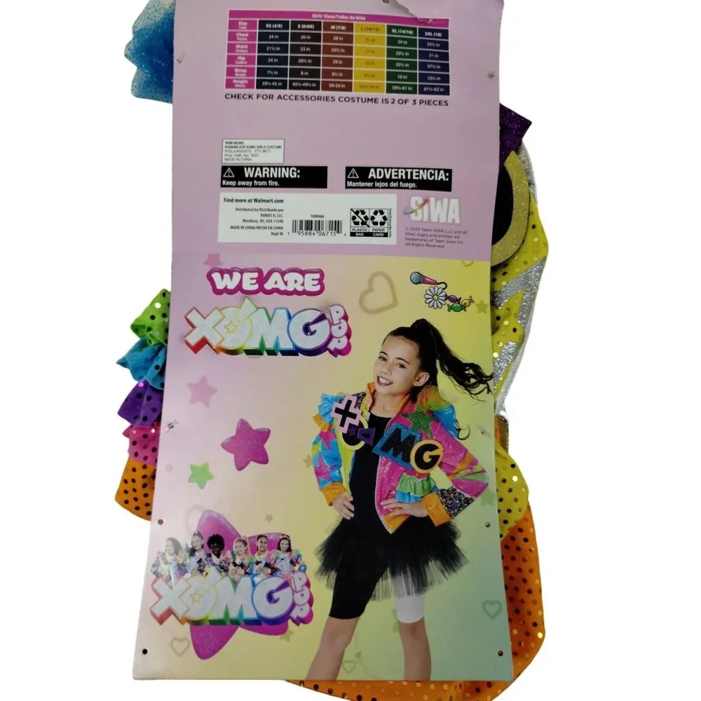 Girls XS (4/5) Jojo Siwa XOMG Pop Halloween Costume Dress and Jacket